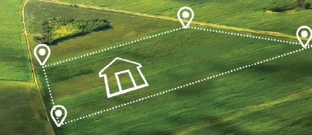 field with outline of potential development area